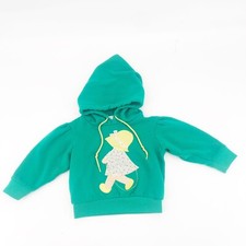 Baby Girl's Vintage Toddle Time JC Penny Sz 1T Green Sweatshirt Hoodie Applique