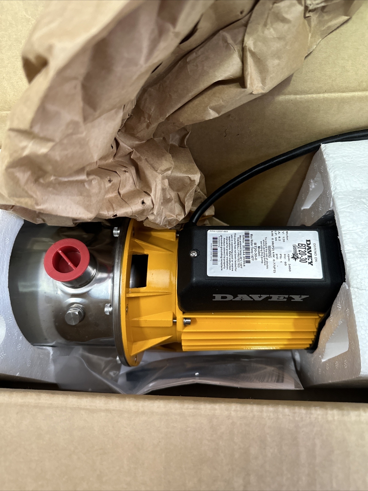 Davey Water Products BT2030 Home Pressure Booster Pump Torrium II