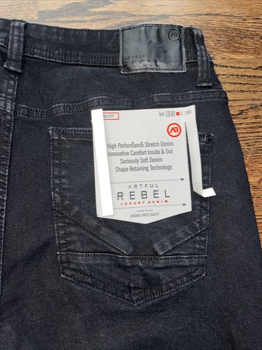 Artful Rebel Luxury Designer Denim Jax Slim Fit Black Jeans Size 32x29.5 New - Picture 11 of 12
