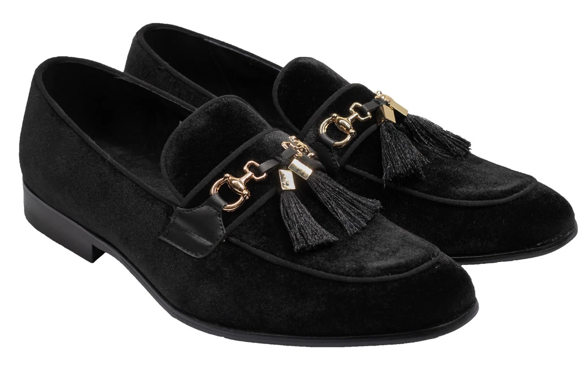 Mens velvet deals loafers with tassels
