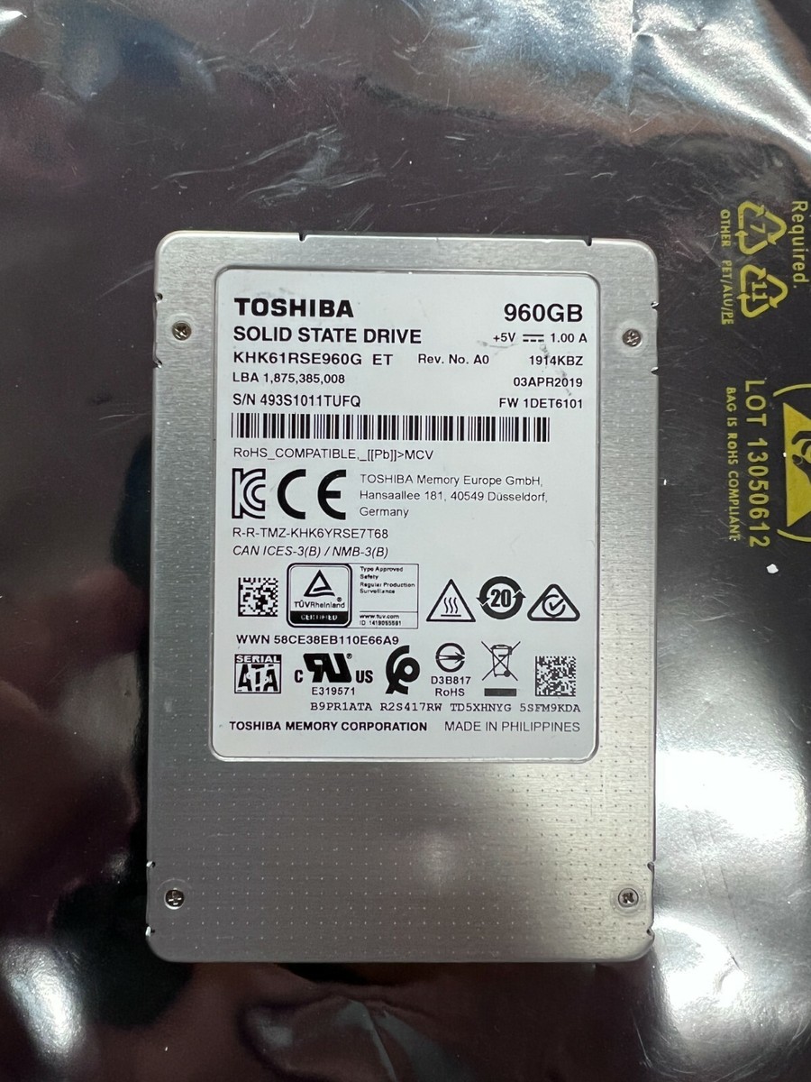 Toshiba KHK61RSE960G 960GB SSD Solid State Drive 2.5