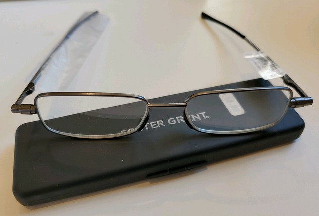 foster grant metal compact reading glasses