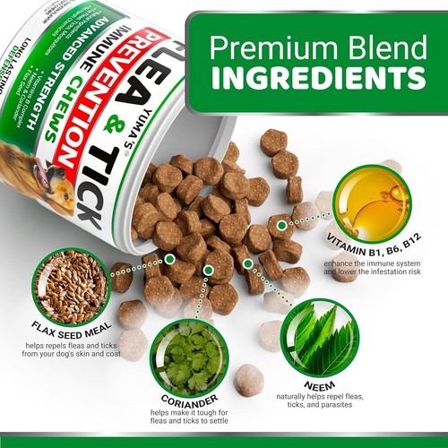 100% Natural Flea and Tick Prevention Chewable Pills for All Dogs, Made In USA - Picture 3 of 6