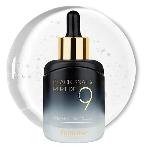 FarmStay Black Snail & Peptide9 Perfect Ampoule, Snail Mucin Serum USA Seller