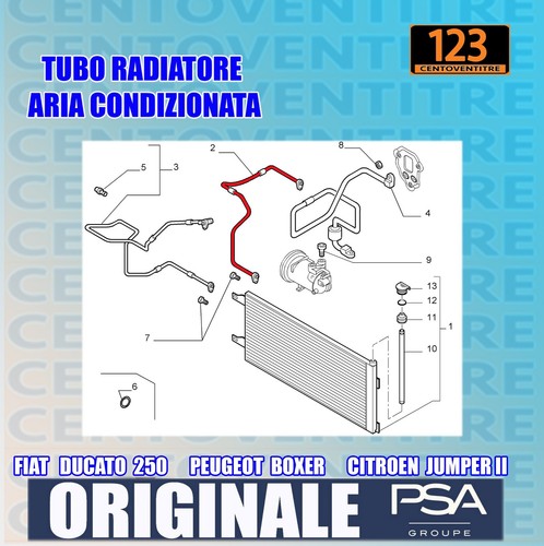 TUBO RADIATORE ARIA CONDIZIONATA JUMPER BOXER DUCATO - ORIGINALE PSA 6477H3 - Foto 2 di 9