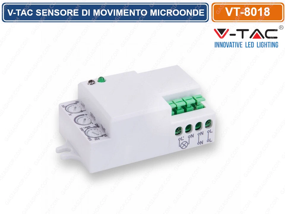 V-TAC VT-8018 SENSORE DI MOVIMENTO A INFRAROSSI PER LAMPADE LED - SKU 5078
