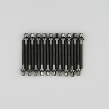 20 Drum Tension Rods 52mm 2" Shoulder to End BLACK NICKEL w/ Washers Dia 7/32"