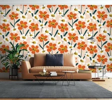 3D Flowers A562 Wallpaper Wall Mural Self-adhesive Kashmira Jayaprakash Sinsin