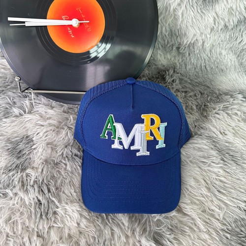 Mens Womens AM Logo Embroidered Trucker Cap MA Baseball Cap - Afbeelding 10 van 53