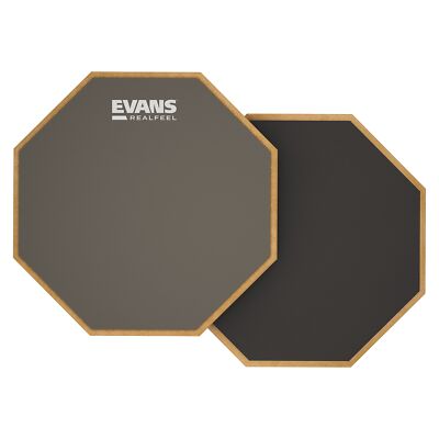 Evans RealFeel 6 Inch Two Sided Drum Practice Pad Portable and Quiet