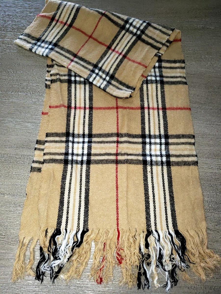 Tan red and black plaid scarf deals