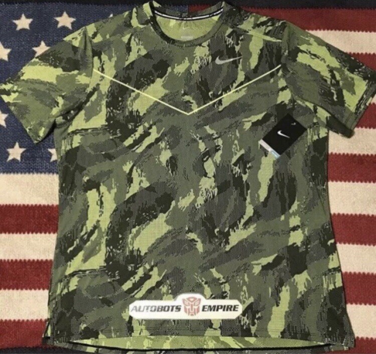 Vintage Nike Dri-fit FRACTUAL RACING MILER CAMO RUNNING Shirt XL Max Sb Kb Ovo 1