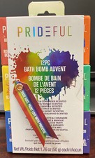 PRIDEFUL 12 Pc Rainbow Bath Bomb Gift Set Cruelty Free Gender Nonspecific