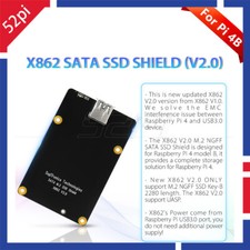 X862 M.2 NGFF 2280 SATA SSD Storage Expansion Board for Raspberry Pi 4 Model B