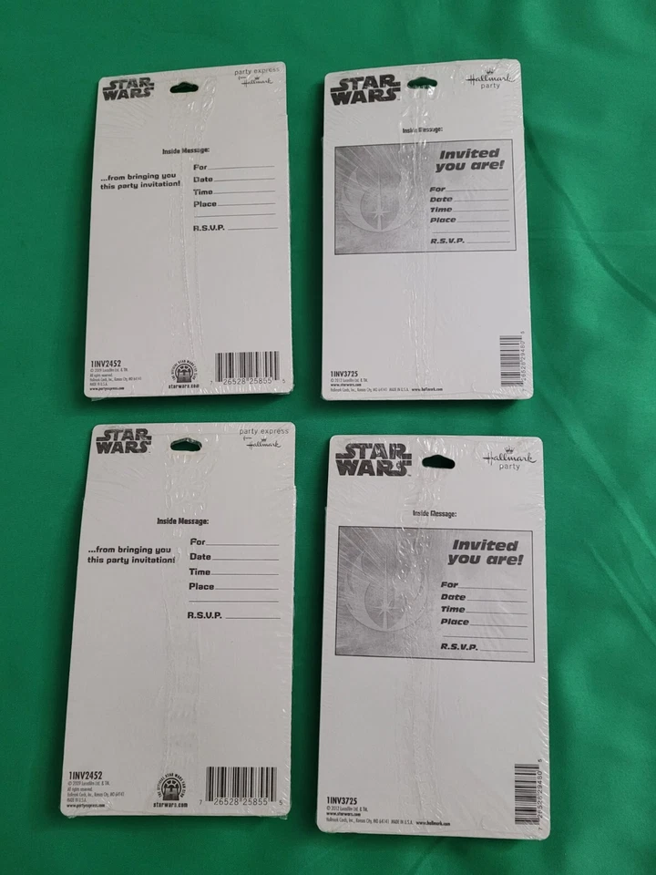 Star Wars Yoda & Darth Vader Birthday Invitations & 18in Foil Balloon Lot of 5 - Image 3 of 4