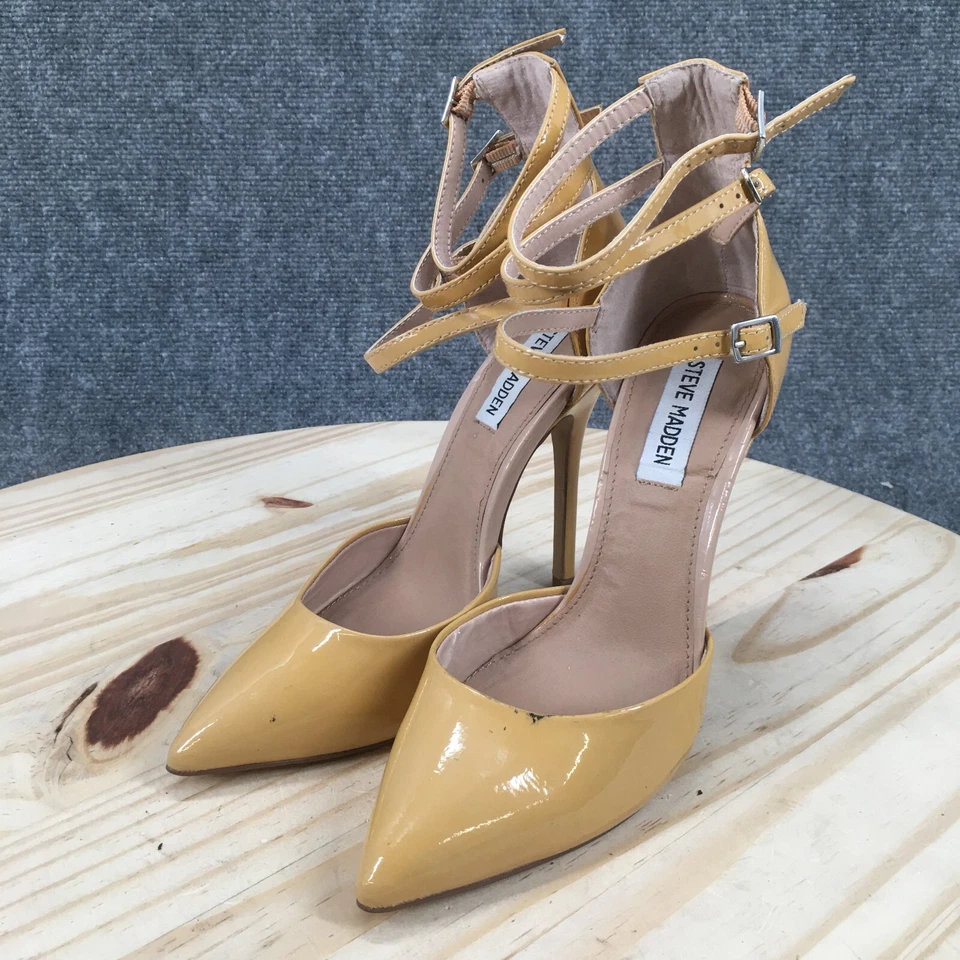 Steve Madden Tacones Mujer 7 M Doubt It Gladiador Amarillo Cuero Hebilla Stiletto Foto 4 de 4