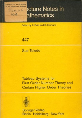 Tableau Systems for First Order Number Theory and Certain Higher Order Theories 