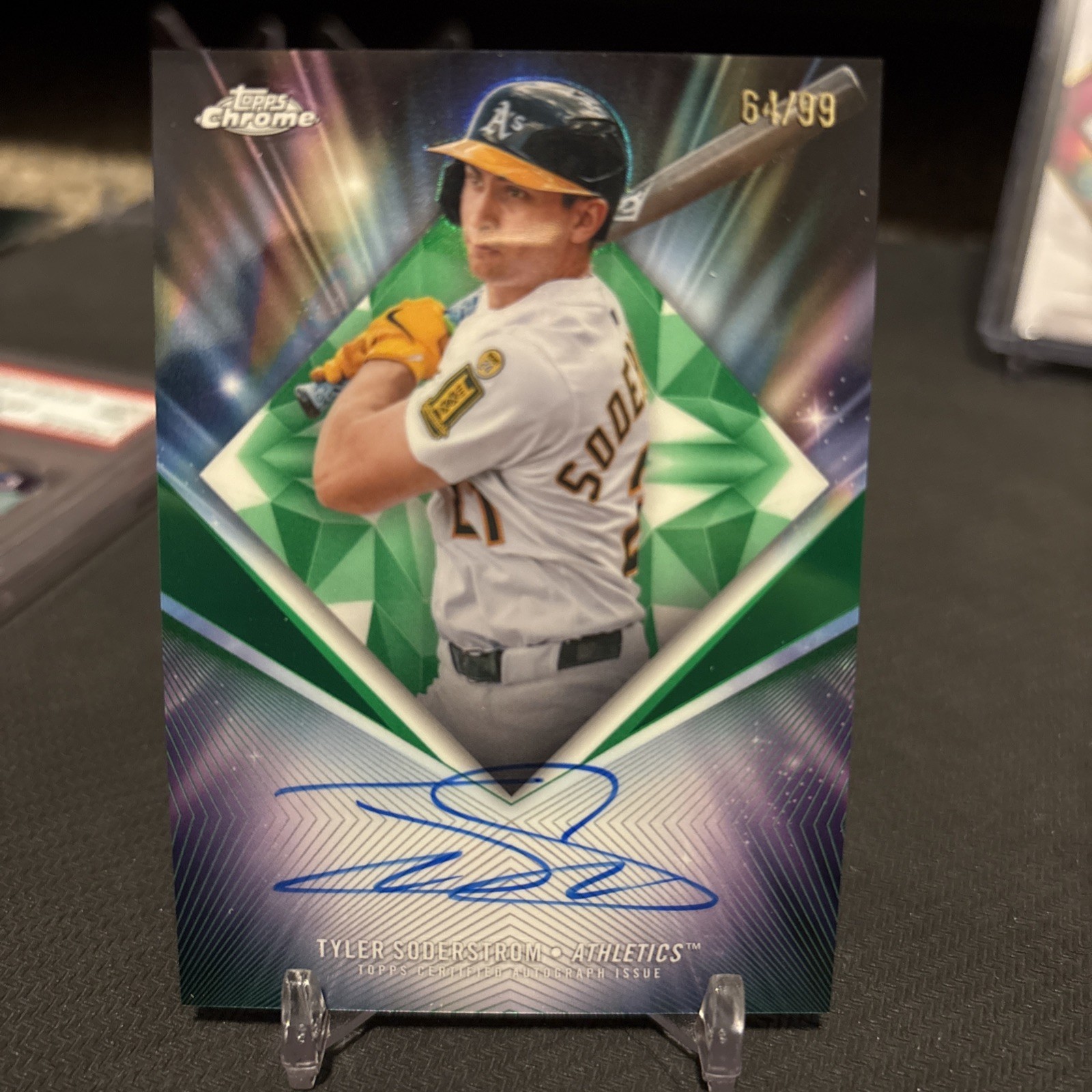 2026 Topps Chrome Tyler Soderstrom 75th Diamond On Card Auto /99 Athletics