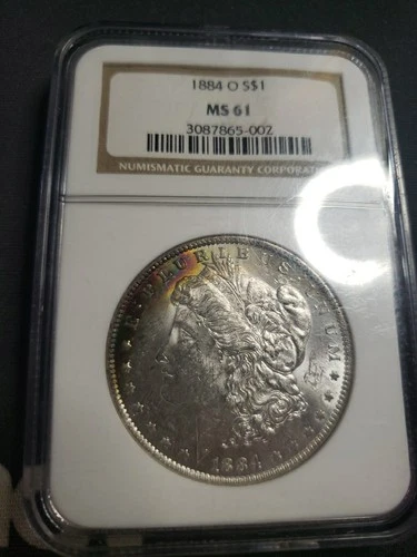 1884 O Rainbow TONED MORGAN Dollar MS61 NGC Silver Toning Uncirculated Coin Lot