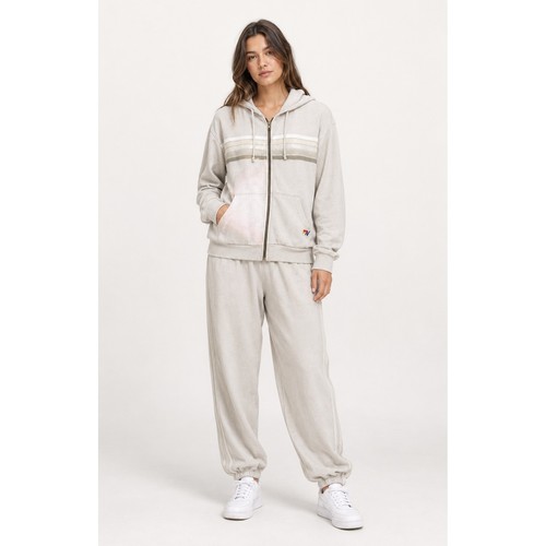 Aviator Nation 5 Stripe Vintage White Hoodie Small Sweatpants Large Set