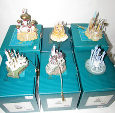6 Ornamenti Disney WDCC Luoghi Incantati Castelli Cenerentola Le Bestie Aladino