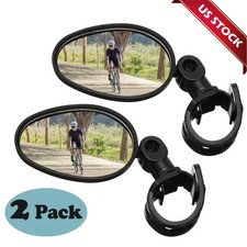 2Pcs Bike Mirror Rotaty Round MTB Road Handlebar Bicycle Rear View Glass Cycling