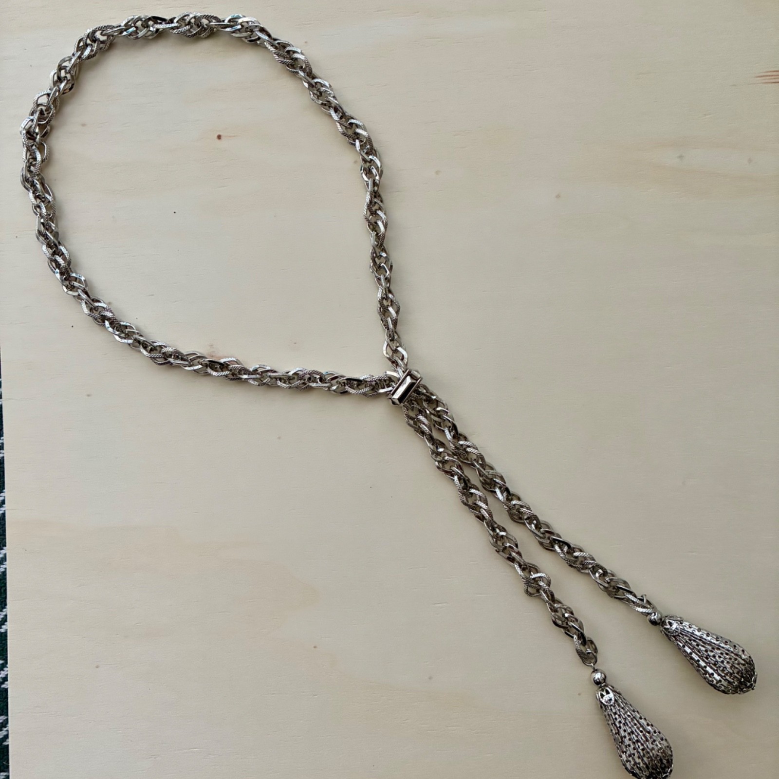 Monet Silver Lariat Adjustable - image 2