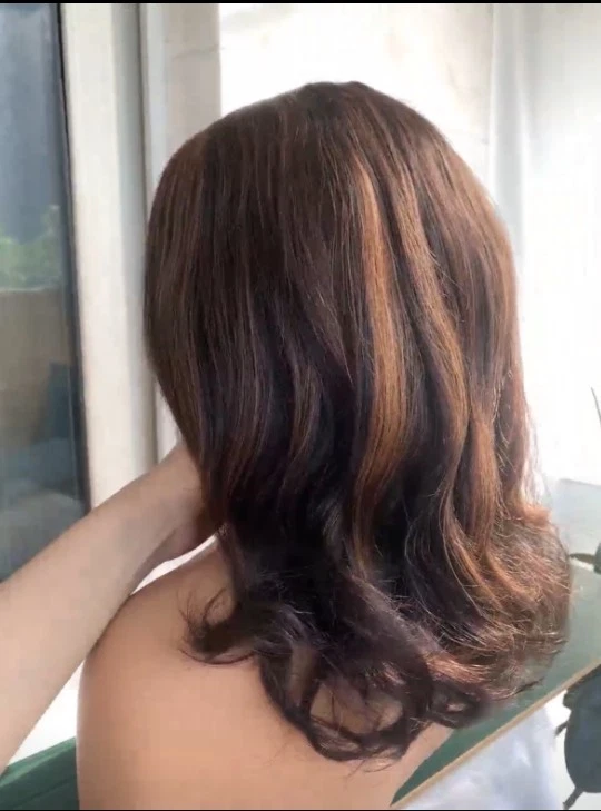 Perucas femininas de cabelo humano marrom escuro destaque 13x4 frente de renda - Imagem 2 de 4