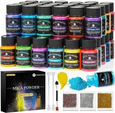 Mica Powder 24/36 Colors 10G/Bottle of Natural Pigment Powder  for Epoxy Resin
