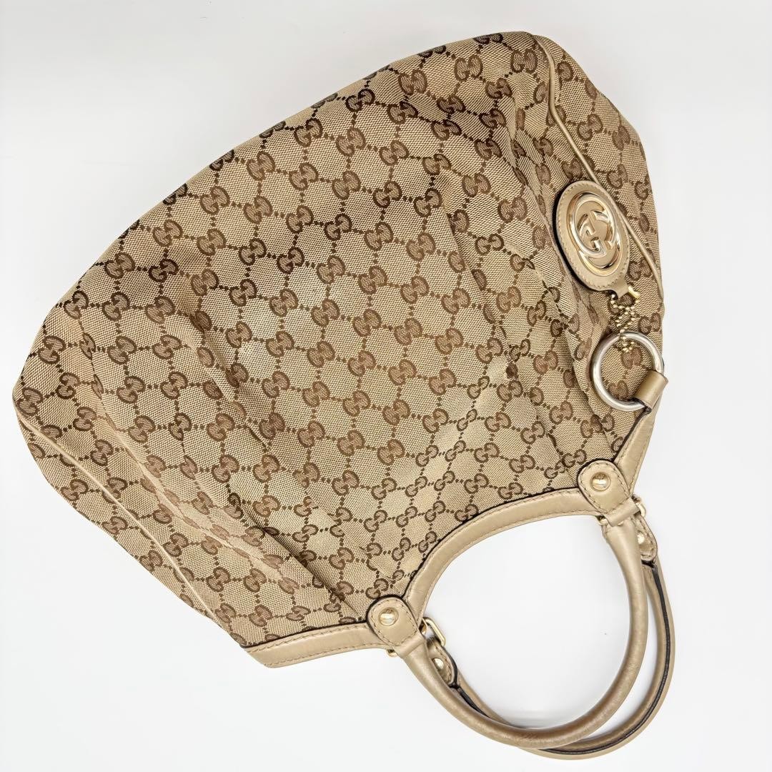 GUCCI Sukey GG Canvas Handbag Gold Beige — image 10