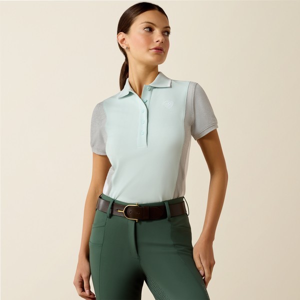 Ariat Women's Taryn Polo Shirt In Starlight/Heather Grey- Medium