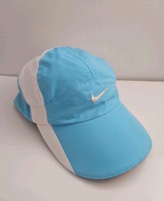 Nike Featherlight Tailwind Hat Blue White Dri Fit 7 Panel Running Vintage