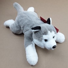 Plush Dog Puppy Doll Husky Cuddly Ultra-Soft Fur Stuffed Animal 15" Gift Toy