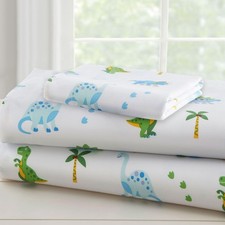 100 Cotton Toddler Sheet Set Soft Cozy Bed Sheets - Dinosaur Land