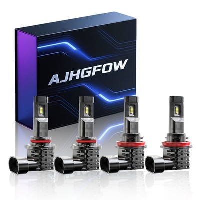 4PCS 9005 + H11 LED Headlight Bulbs High Low Beam Bright White Conversion Kit