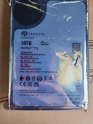  Seagate 18tb Ironwolf Pro ST18000NT001 7200RPM 3.5