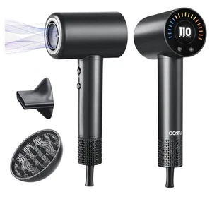 CONFU K13 Séchoir à cheveux haute vitesse 1500W w/ Diffuseur & Concentrateur, Noir