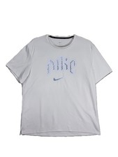 Nike Men's T Shirt Short Sleeve Dri Fit Run Division Miler White - Size Medium