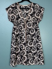 Y2K COLLECTIVE Babydoll Cream Black Front Tie Cottagecore Dress Size Large