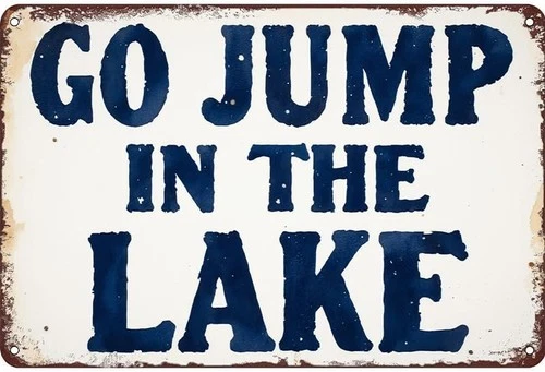Vintage Lake Life Cabin Lake House Dock Swimmers Tin Metal Signs Home Décor 12x8