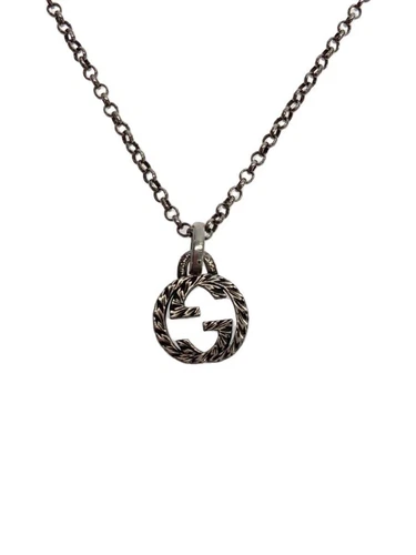 Collana GUCCI uomo SV925 ad incastro G con top in argento usata