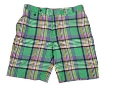 Polo by Ralph Lauren Shorts Size 34 Green India Madras Plaid Vintage