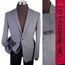 John Varvatos Blazer Sport Coat Sz 38R Poly Blend Gray Two Button Jacket