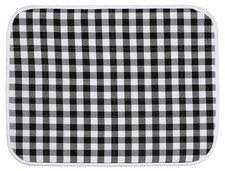 2PCS 16x18-inch Black Buffalo Check Plaid Dish Drying Mat Set Kitchen Counter