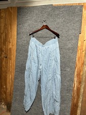 Peace Love World Pants Womens Large Blue Lyocell Chambray Harem Elastic Waist