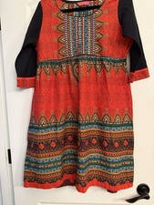 Indian Ethnic Wear, Haute Curry, Orange/Multi, women  s Tunic XXL