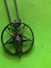 Old  haunted satanic necklace baphomet  sin evil dark item