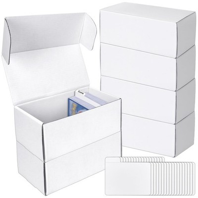 Trading Card Storage Box with Dividers, 6 Pack   400 Count Bulk Card Collection