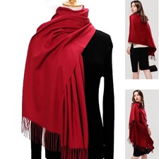 Womens Mens 100 Cashmere Scotland Oversized Blanket Wool Scarf Shawl Wrap Solid