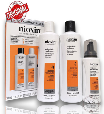 NIOXIN System Kit 4 SCALP + HAIR SHAMPOO& CONDITIONER 10.1 oz +TREATMEN 3.3 SET